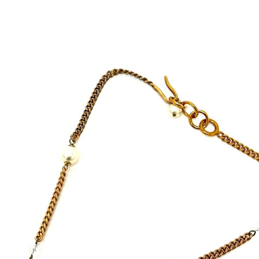 CHANEL Authentic Gold Pearl Logo Necklace - Picture 4 of 9